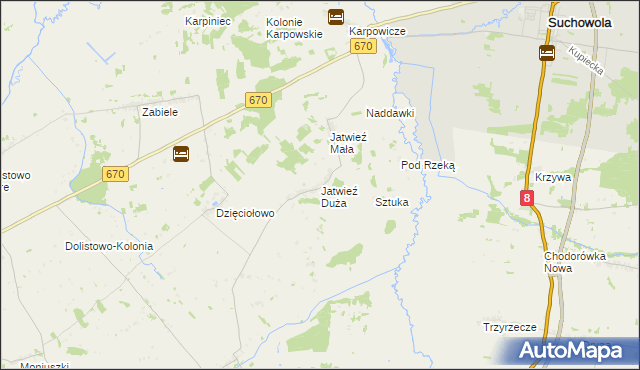 mapa Jatwieź Duża, Jatwieź Duża na mapie Targeo