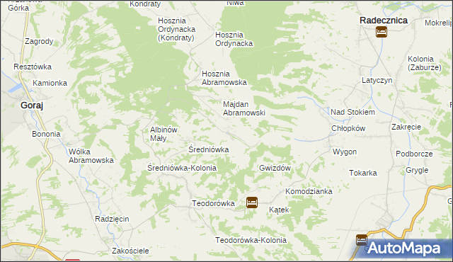 mapa Jędrzejówka gmina Goraj, Jędrzejówka gmina Goraj na mapie Targeo