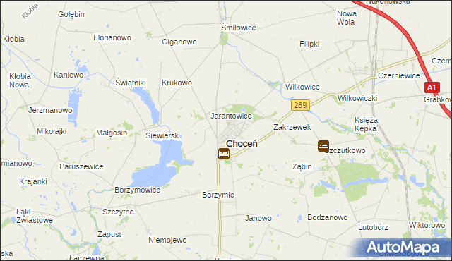 mapa Jerzewo gmina Choceń, Jerzewo gmina Choceń na mapie Targeo