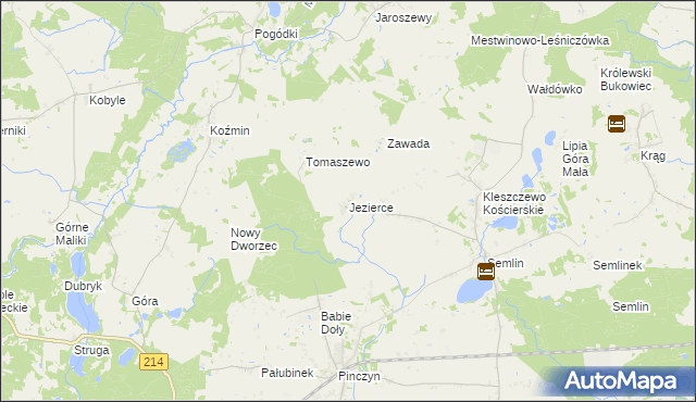 mapa Jezierce gmina Zblewo, Jezierce gmina Zblewo na mapie Targeo