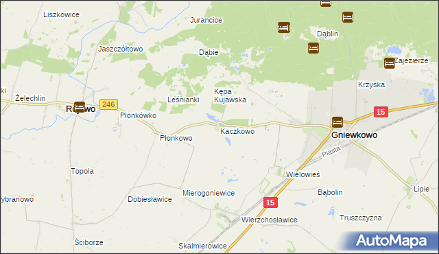 mapa Kaczkowo gmina Gniewkowo, Kaczkowo gmina Gniewkowo na mapie Targeo