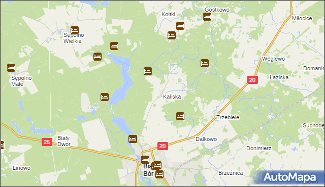 mapa Kaliska gmina Biały Bór, Kaliska gmina Biały Bór na mapie Targeo