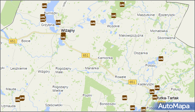 mapa Kamionka gmina Wiżajny, Kamionka gmina Wiżajny na mapie Targeo