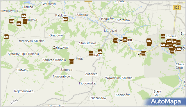 mapa Kębło, Kębło na mapie Targeo