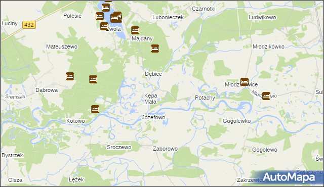 mapa Kępa Wielka, Kępa Wielka na mapie Targeo