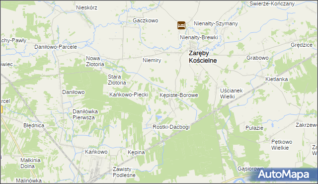 mapa Kępiste-Borowe, Kępiste-Borowe na mapie Targeo