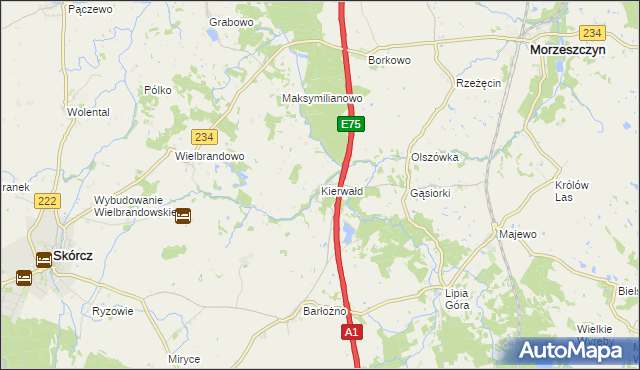 mapa Kierwałd, Kierwałd na mapie Targeo