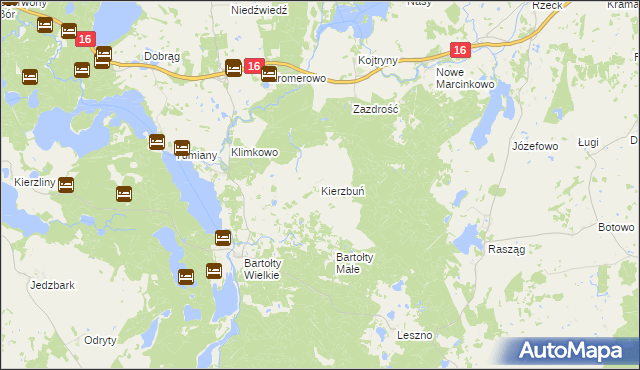 mapa Kierzbuń, Kierzbuń na mapie Targeo