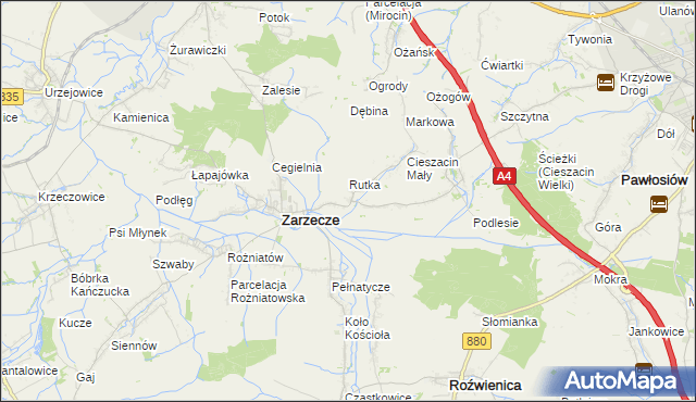 mapa Kisielów gmina Zarzecze, Kisielów gmina Zarzecze na mapie Targeo