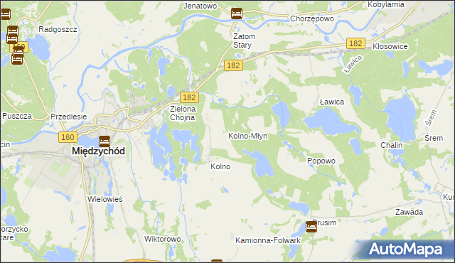 mapa Kolno-Młyn, Kolno-Młyn na mapie Targeo