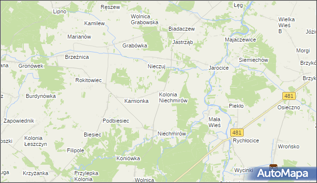 mapa Kolonia Niechmirów, Kolonia Niechmirów na mapie Targeo