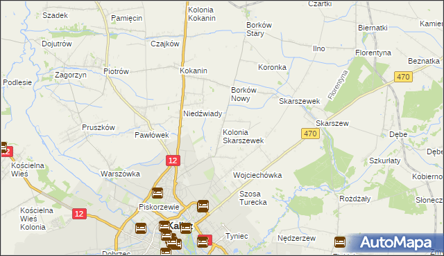 mapa Kolonia Skarszewek, Kolonia Skarszewek na mapie Targeo