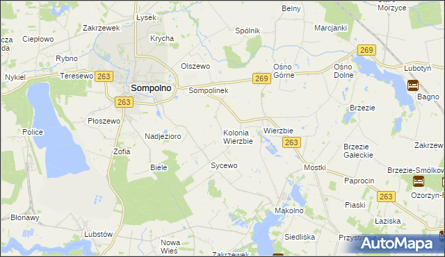 mapa Kolonia Wierzbie, Kolonia Wierzbie na mapie Targeo