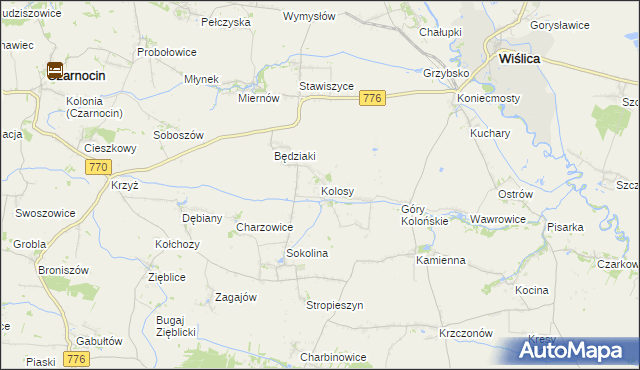 mapa Kolosy, Kolosy na mapie Targeo