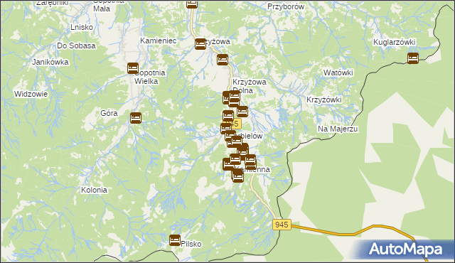 mapa Korbielów, Korbielów na mapie Targeo