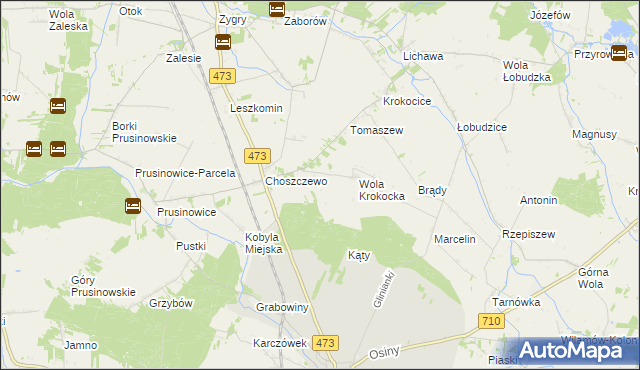 mapa Kornaty gmina Szadek, Kornaty gmina Szadek na mapie Targeo