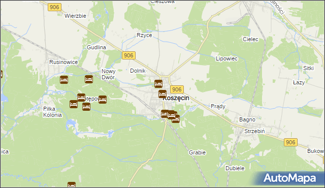 mapa Koszęcin powiat lubliniecki, Koszęcin powiat lubliniecki na mapie Targeo