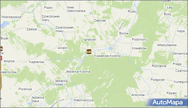mapa Kowalków-Kolonia, Kowalków-Kolonia na mapie Targeo