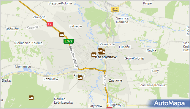 mapa Krasnystaw, Krasnystaw na mapie Targeo