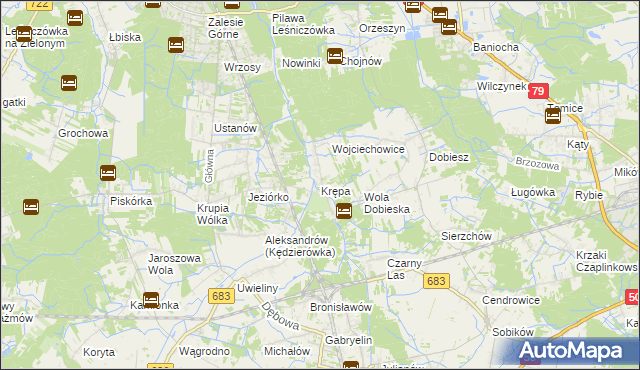 mapa Krępa gmina Prażmów, Krępa gmina Prażmów na mapie Targeo