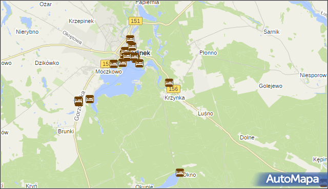 mapa Krzynka gmina Barlinek, Krzynka gmina Barlinek na mapie Targeo