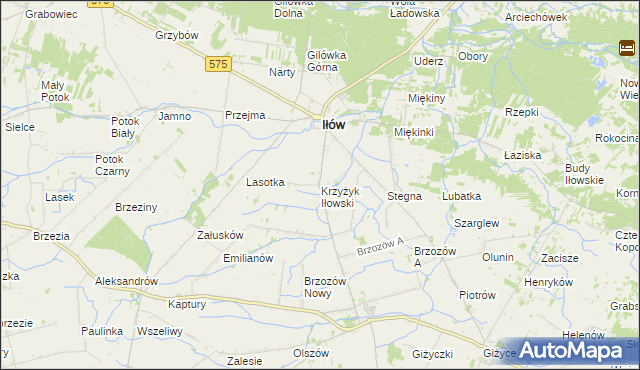 mapa Krzyżyk Iłowski, Krzyżyk Iłowski na mapie Targeo