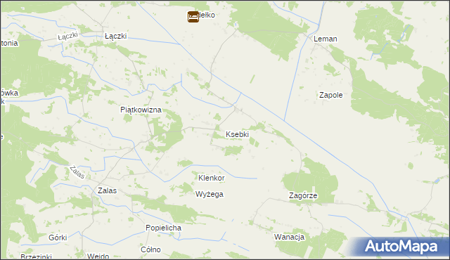 mapa Ksebki, Ksebki na mapie Targeo