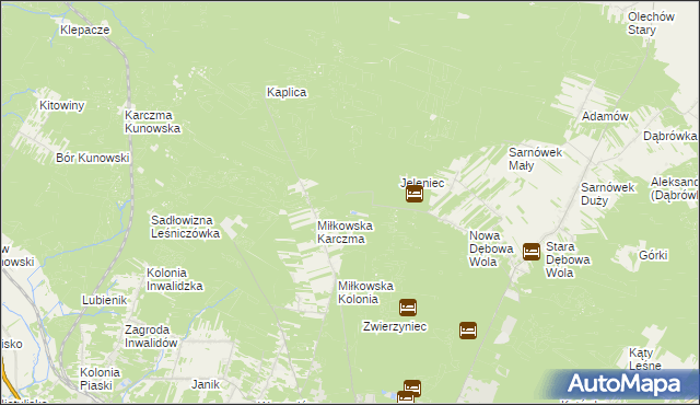 mapa Kurzacze gmina Kunów, Kurzacze gmina Kunów na mapie Targeo