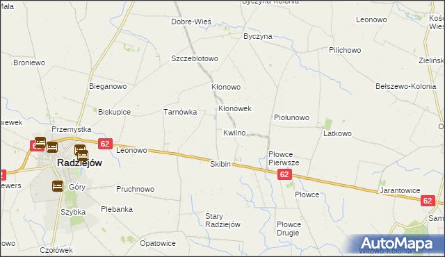 mapa Kwilno gmina Radziejów, Kwilno gmina Radziejów na mapie Targeo
