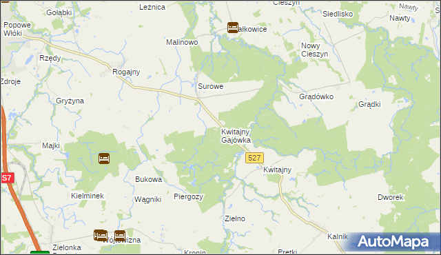 mapa Kwitajny Gajówka, Kwitajny Gajówka na mapie Targeo