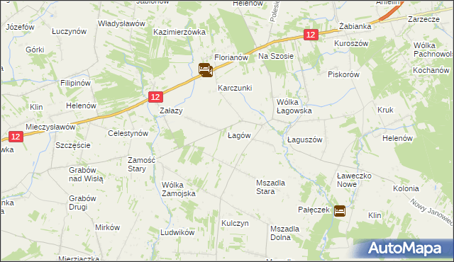 mapa Łagów gmina Przyłęk, Łagów gmina Przyłęk na mapie Targeo