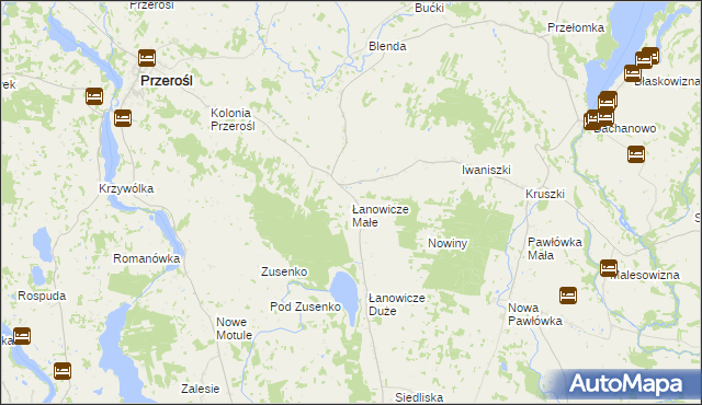 mapa Łanowicze Małe, Łanowicze Małe na mapie Targeo