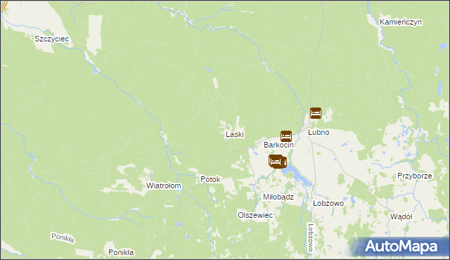 mapa Laski gmina Kołczygłowy, Laski gmina Kołczygłowy na mapie Targeo