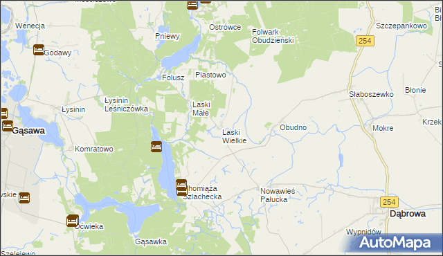 mapa Laski Wielkie gmina Gąsawa, Laski Wielkie gmina Gąsawa na mapie Targeo