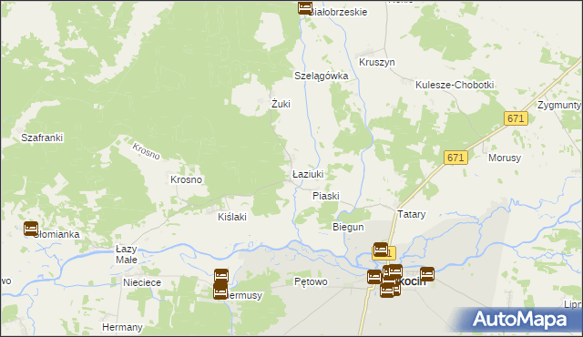 mapa Łaziuki, Łaziuki na mapie Targeo