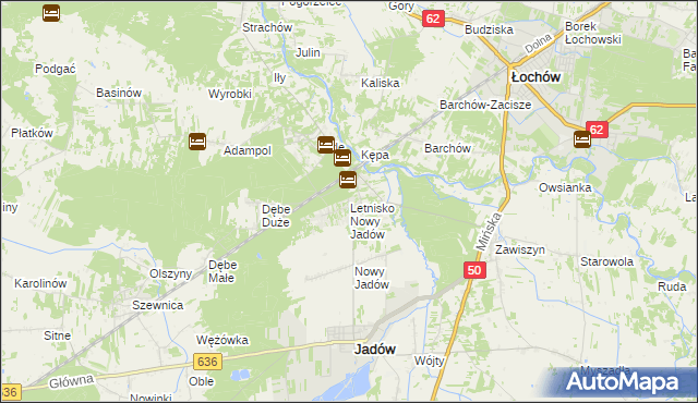 mapa Letnisko Nowy Jadów, Letnisko Nowy Jadów na mapie Targeo