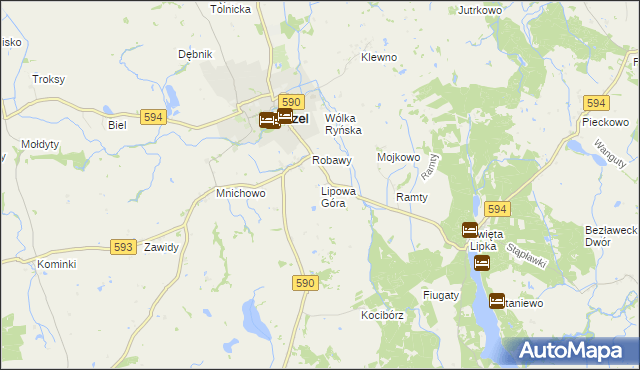 mapa Lipowa Góra gmina Reszel, Lipowa Góra gmina Reszel na mapie Targeo