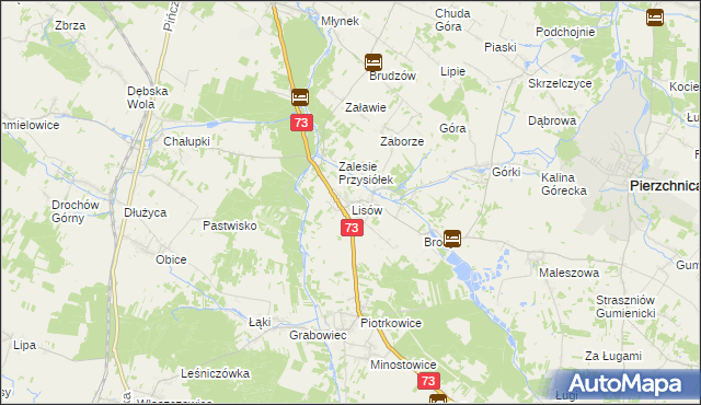 mapa Lisów gmina Morawica, Lisów gmina Morawica na mapie Targeo