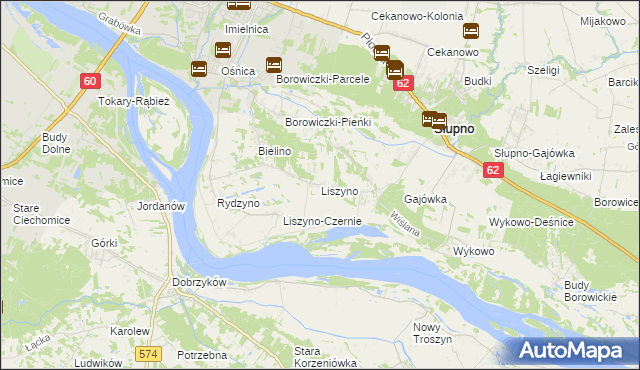 mapa Liszyno, Liszyno na mapie Targeo