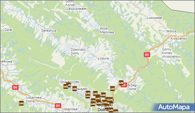 mapa Łodyna, Łodyna na mapie Targeo