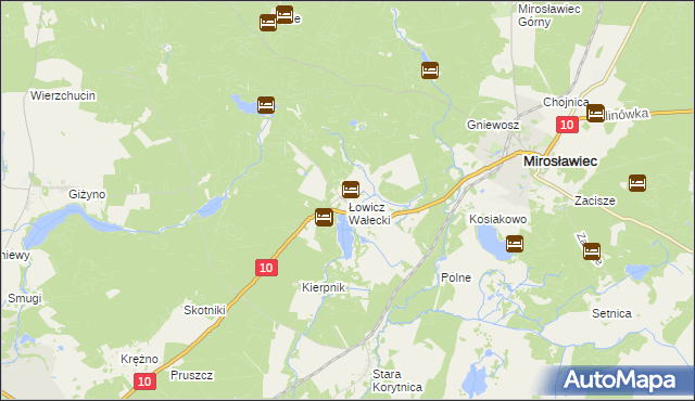 mapa Łowicz Wałecki, Łowicz Wałecki na mapie Targeo