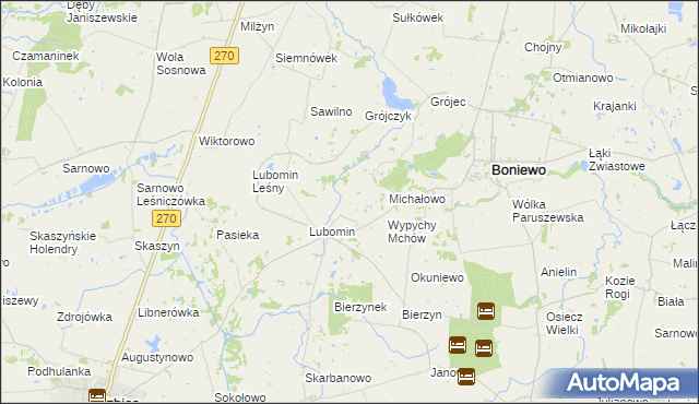 mapa Lubomin Rządowy, Lubomin Rządowy na mapie Targeo