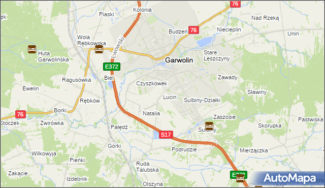 mapa Lucin gmina Garwolin, Lucin gmina Garwolin na mapie Targeo