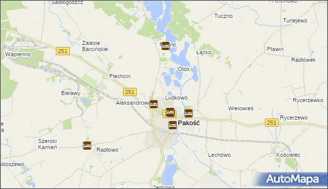mapa Ludkowo gmina Pakość, Ludkowo gmina Pakość na mapie Targeo