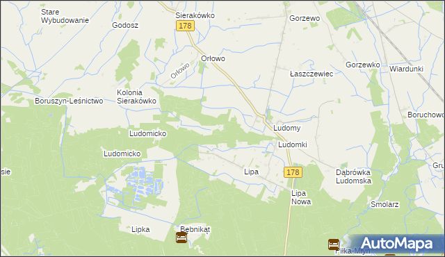 mapa Ludomy Leśniczówka, Ludomy Leśniczówka na mapie Targeo