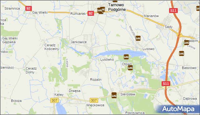 mapa Lusówko, Lusówko na mapie Targeo