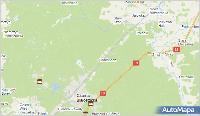 mapa Machnacz gmina Czarna Białostocka, Machnacz gmina Czarna Białostocka na mapie Targeo