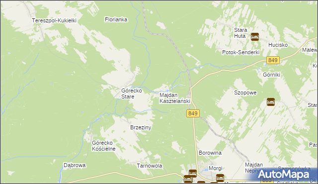 mapa Majdan Kasztelański, Majdan Kasztelański na mapie Targeo