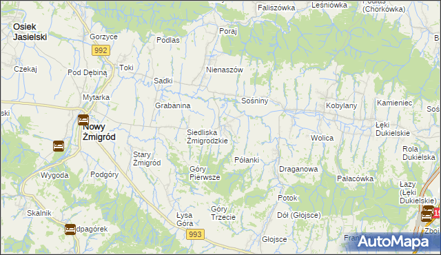 mapa Makowiska gmina Nowy Żmigród, Makowiska gmina Nowy Żmigród na mapie Targeo