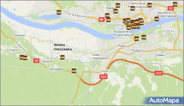 mapa Mała Nieszawka, Mała Nieszawka na mapie Targeo